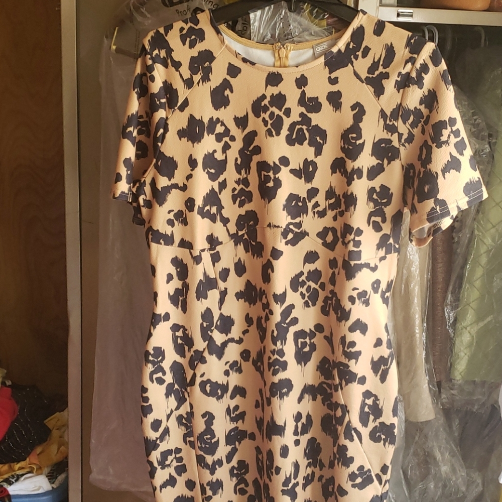 Tan printed dress